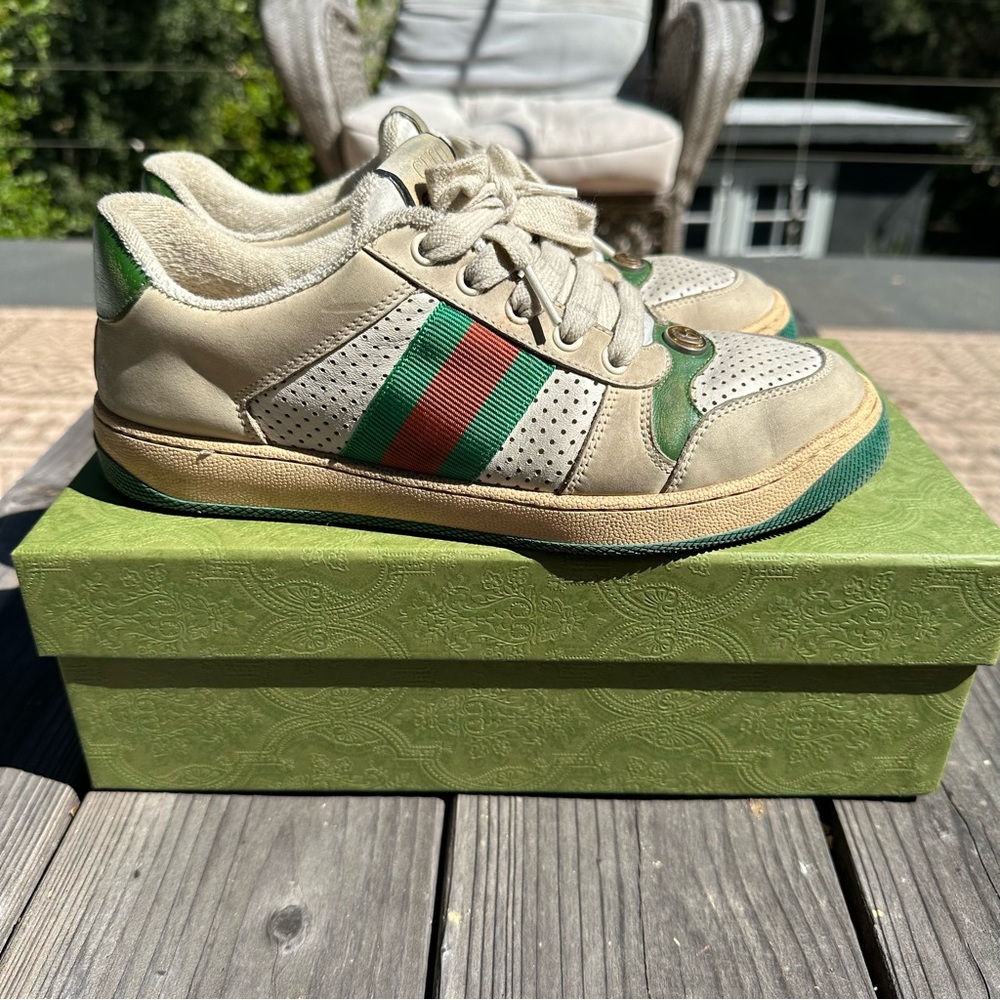 Gucci screener sneakers size 38.5